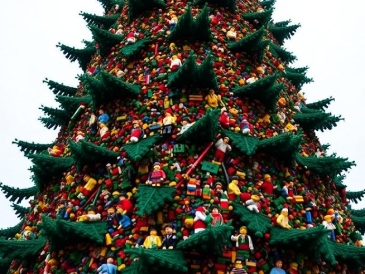 Christmas Tree Made of Legos in Carlsbad